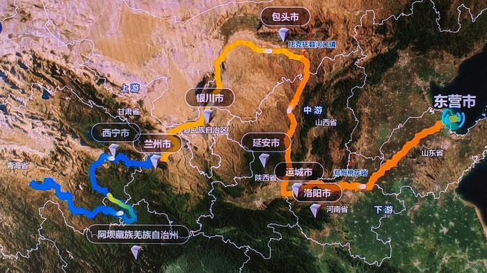 △黃河發(fā)源于青藏高原，呈“幾”字形流經(jīng)青海、四川、甘肅、寧夏、內(nèi)蒙古、山西、陜西、河南、山東9省區(qū)，全長(zhǎng)5464公里。(資料圖)