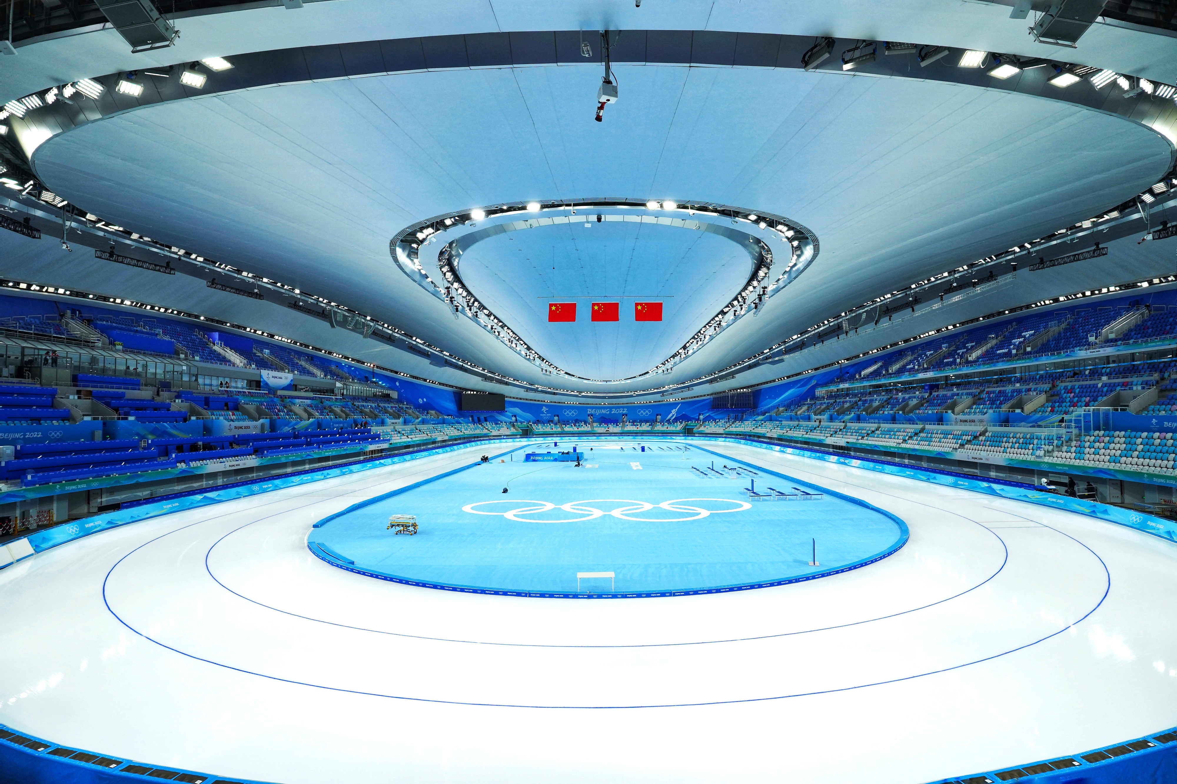 △國家速滑館，2022年1月4日，習近平總書記到這里調(diào)研。(圖/總臺國廣記者李晉拍攝)