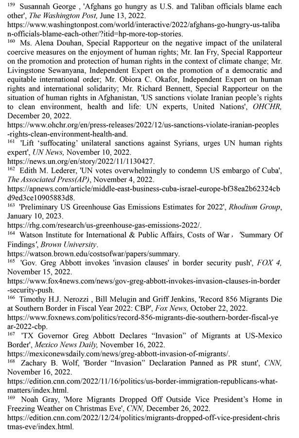（圖表）［2022年美國侵犯人權報告］《2022年美國侵犯人權報告》注釋（13）