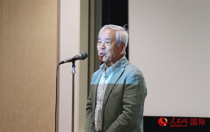 展覽名譽(yù)顧問、日本前文化廳長官青柳正規(guī)致辭。（人民網(wǎng) 許可攝）