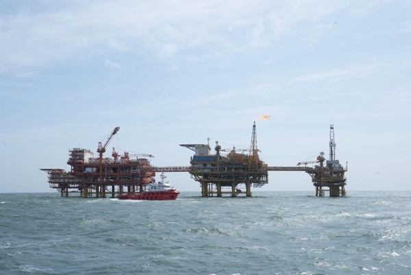 墾利6-1油田海上施工現(xiàn)場(chǎng)。受訪者供圖