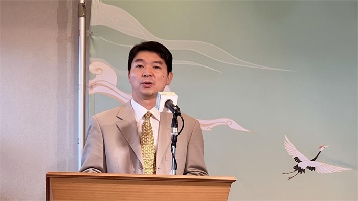 中國(guó)駐東京旅游辦事處主任歐陽(yáng)安致辭。中國(guó)駐東京旅游辦事處供圖