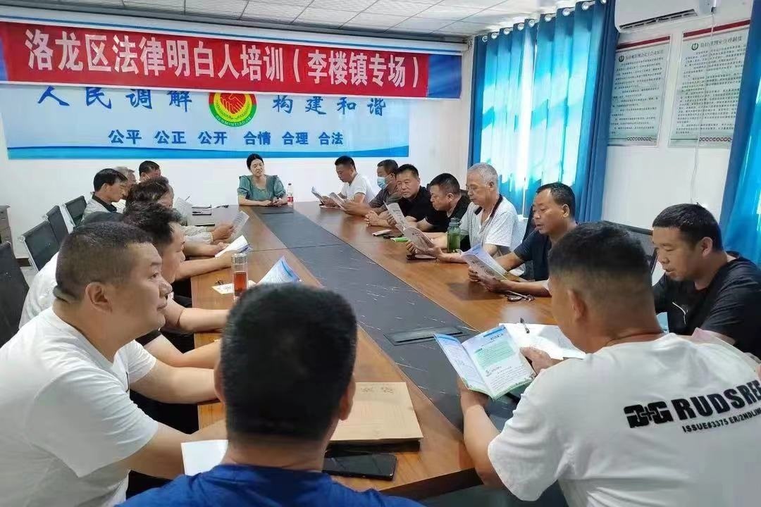 河南省洛陽(yáng)市洛龍區(qū)李樓司法所開(kāi)展《民法典》專題普法講座暨“法律明白人”培訓(xùn)。河南省司法廳供圖