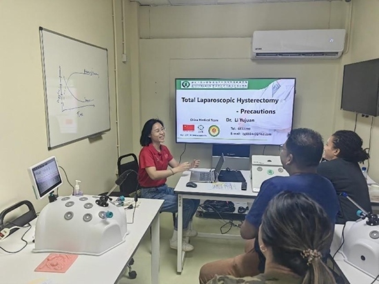 培訓(xùn)現(xiàn)場。第18期援圭亞那醫(yī)療隊(duì)供圖