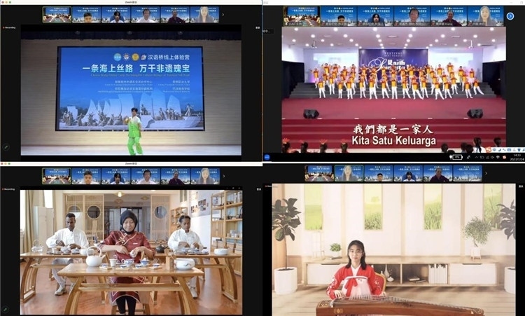 圖為開營(yíng)儀式上兩國(guó)營(yíng)員表演精彩節(jié)目。黎明職業(yè)大學(xué)供圖