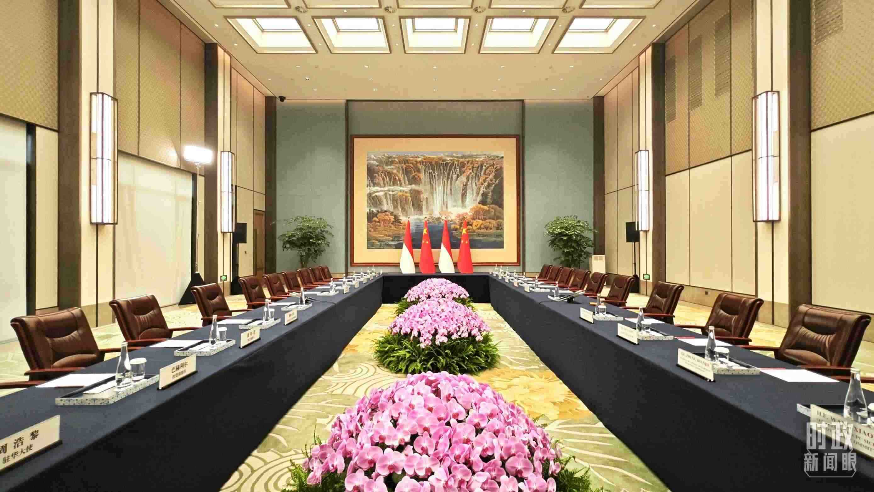 中印尼兩國元首在這里舉行會見。這是會見開始前的場景。（總臺央視記者許永松拍攝）