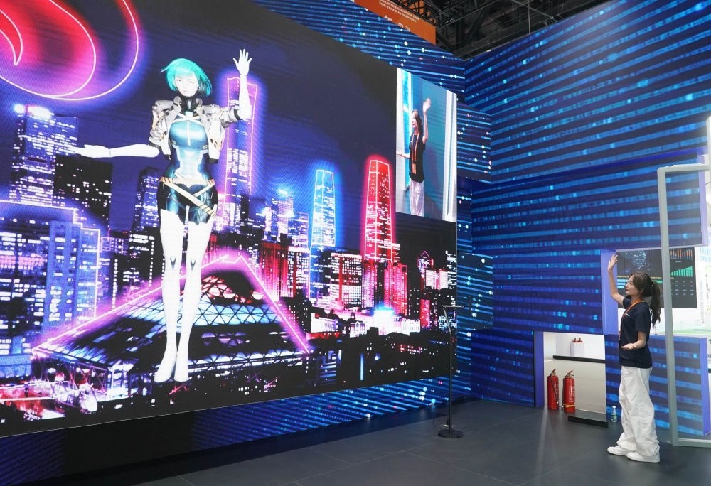 這是9月1日在國家會議中心拍攝的一款數(shù)字人。新華社記者 任超 攝