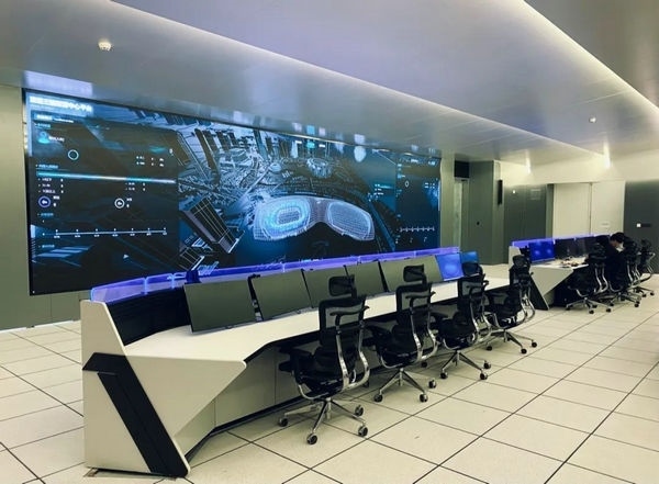 杭州奧體中心游泳館內(nèi)智慧可視化平臺(tái)。 圖片來源：場(chǎng)館建設(shè)方