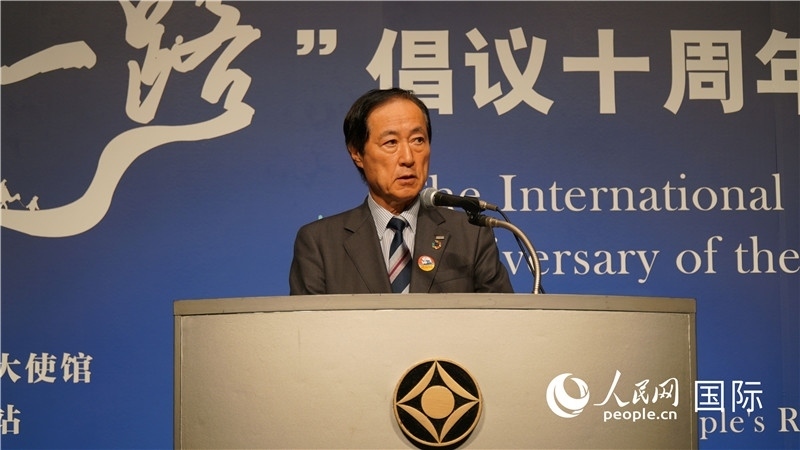 日本經(jīng)團(tuán)聯(lián)副會(huì)長佐藤康博發(fā)言。人民網(wǎng) 蔣曉辰攝