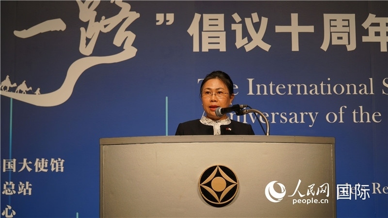 老撾駐日大使安拉萬發(fā)言。人民網(wǎng) 蔣曉辰攝