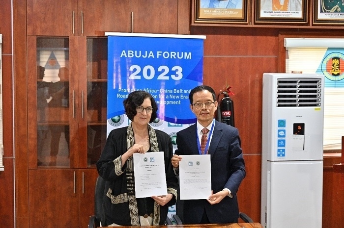 浙江師范大學(xué)非洲研究院與尼日利亞古紹研究所續(xù)簽戰(zhàn)略合作協(xié)議。浙江師范大學(xué)非洲研究院供圖