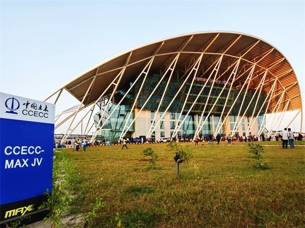 孟加拉國建筑面積最大鐵路車站——科考斯巴扎車站。中國土木工程集團(tuán)有限公司供圖