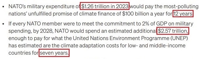 看看北約的“碳足跡”，就知道西方的氣候承諾有多扯