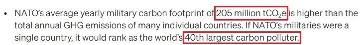 看看北約的“碳足跡”，就知道西方的氣候承諾有多扯