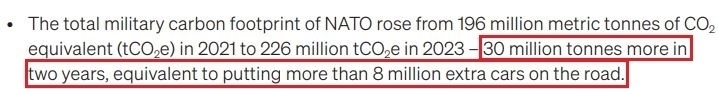 看看北約的“碳足跡”，就知道西方的氣候承諾有多扯
