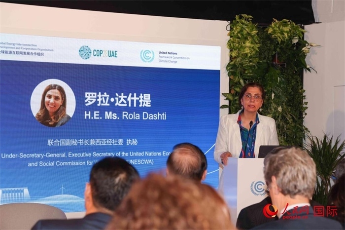 聯(lián)合國(guó)副秘書(shū)長(zhǎng)兼西亞經(jīng)濟(jì)社會(huì)委員會(huì)執(zhí)行秘書(shū)羅拉·達(dá)什提致辭。人民網(wǎng)記者 任皓宇攝