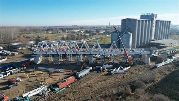 維爾巴斯特大橋鳥瞰。 匈塞鐵路中方聯營體供圖