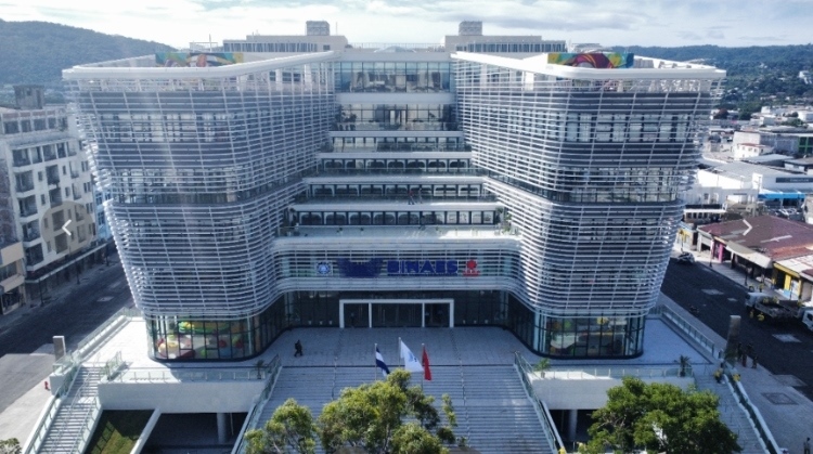 圖為中國援建薩爾瓦多國家圖書館實景。 圖片由中國援薩爾瓦多國家圖書館項目施工技術組提供