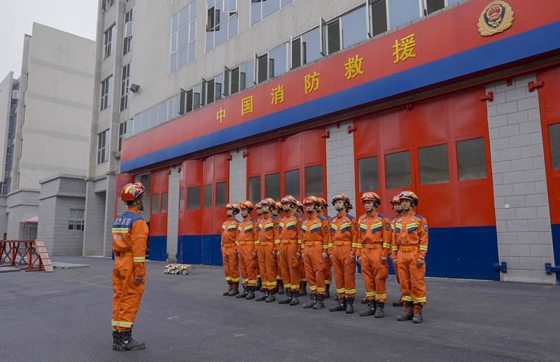 集結(jié)列隊。受訪者供圖