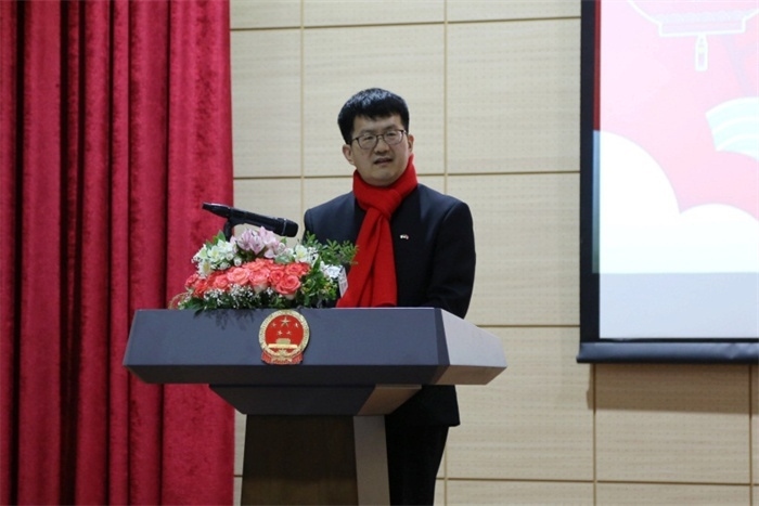 中國駐阿爾及利亞大使李健致辭。中國駐阿爾及利亞大使館供圖