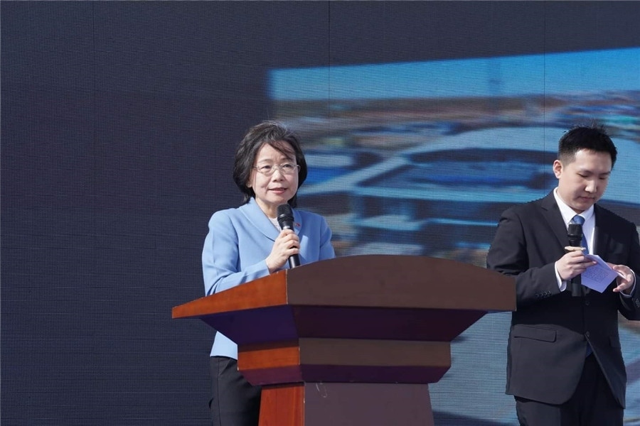 3月24日，沈敏娟大使致辭。駐蒙古使館供圖