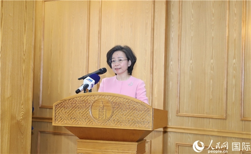 沈敏娟大使致辭。人民網(wǎng)記者 霍文攝