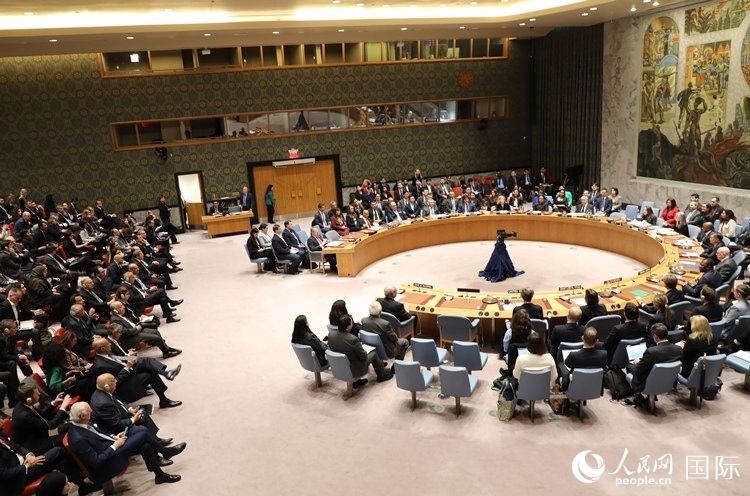 4月18日，聯(lián)合國(guó)總部安理會(huì)投票現(xiàn)場(chǎng)。 人民網(wǎng)記者 李志偉攝