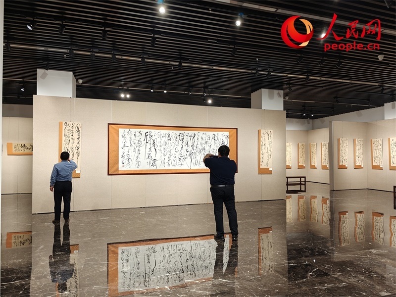 觀眾正在參觀展覽。人民網(wǎng)記者 韋衍行攝