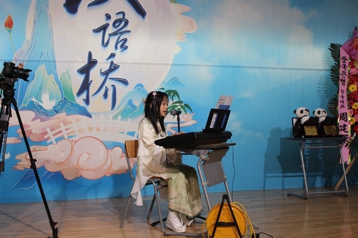 參賽選手在比賽中進(jìn)行中華才藝展示。