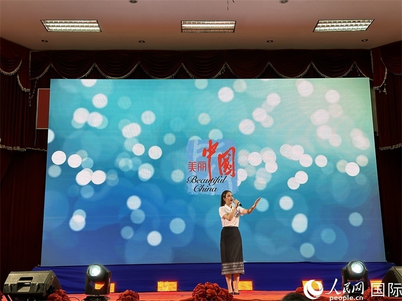 圖片：老撾選手進行中文演講。孫廣勇攝