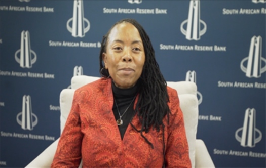 南非儲(chǔ)備銀行副行長(zhǎng)、審慎監(jiān)管局首席執(zhí)行官芬迪?查齊巴納視頻發(fā)言。（中國(guó)建設(shè)銀行約翰內(nèi)斯堡分行供圖）