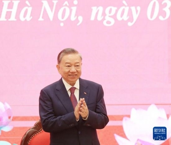 8月3日，在越南河內(nèi)，蘇林出席新聞發(fā)布會(huì)。新華社/越通社