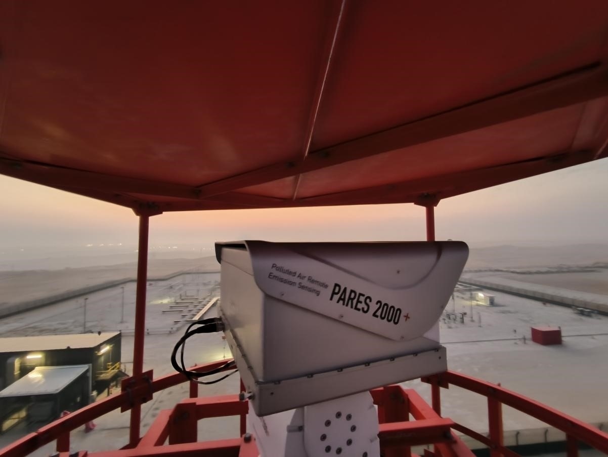 紅外線氣體監(jiān)測(cè)及智能預(yù)警系統(tǒng)主設(shè)備。振華石油供圖