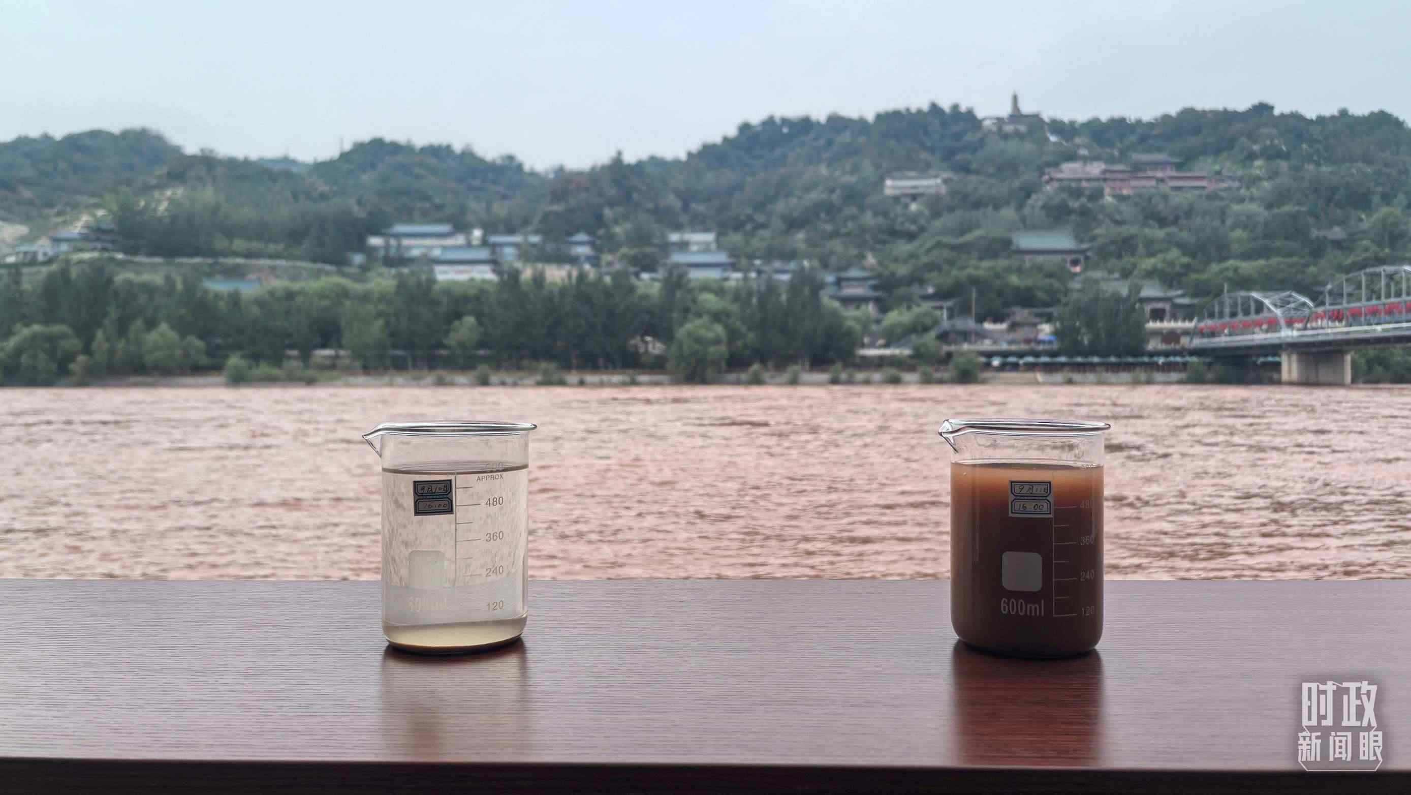 △黃河水質(zhì)監(jiān)測。（總臺央視記者陸泓宇拍攝）