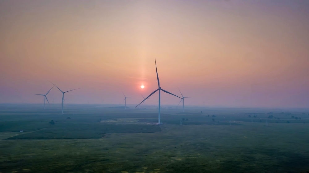 內(nèi)蒙古通遼市238萬千瓦風電基地。（受訪者供圖）