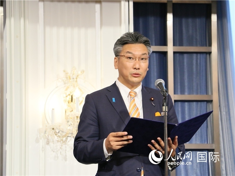 日本國貿促會長代理橋本岳致辭。人民網 許可攝