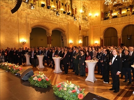 招待會(huì)現(xiàn)場(chǎng)。中國(guó)駐匈牙利大使館供圖