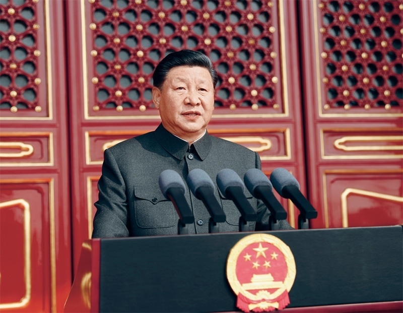 2019年10月1日，慶祝中華人民共和國成立70周年大會在北京天安門廣場隆重舉行。中共中央總書記、國家主席、中央軍委主席習(xí)近平發(fā)表重要講話。 新華社記者 鞠鵬/攝