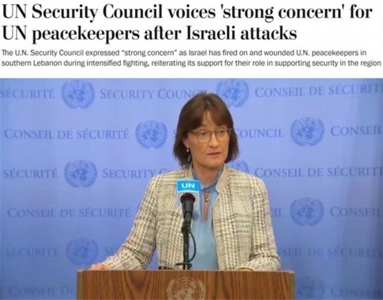 《華盛頓郵報(bào)》報(bào)道截圖（題圖為本月安理會(huì)輪值主席、瑞士常駐聯(lián)合國(guó)代表帕絲卡萊·貝里斯維爾）