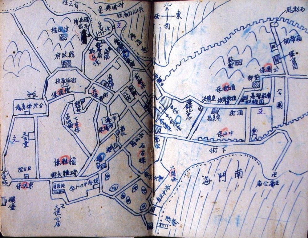 谷文昌在筆記本上繪制的東山建設規(guī)劃圖（資料照片）。