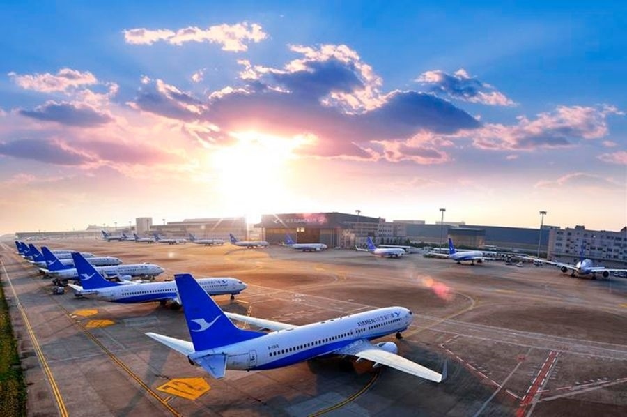 這是如今廈門航空的機(jī)隊(duì)照片。（廈門航空有限公司供圖）