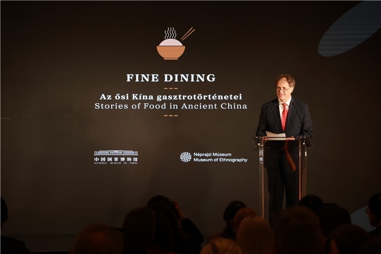 匈牙利文化和創(chuàng)新部副國務秘書喬鮑致辭。圖片由中國駐匈牙利大使館提供。