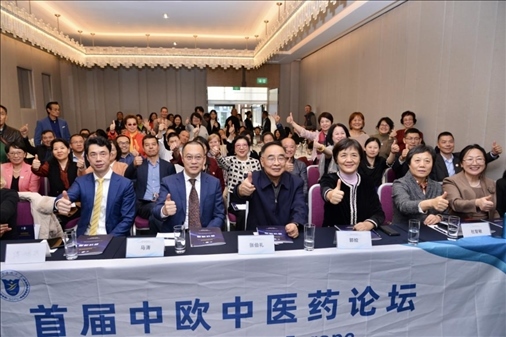 首屆中歐中醫(yī)藥論壇在布魯塞爾舉行，圖為論壇現(xiàn)場(chǎng)。（比利時(shí)浙江籍僑團(tuán)聯(lián)盟供圖）