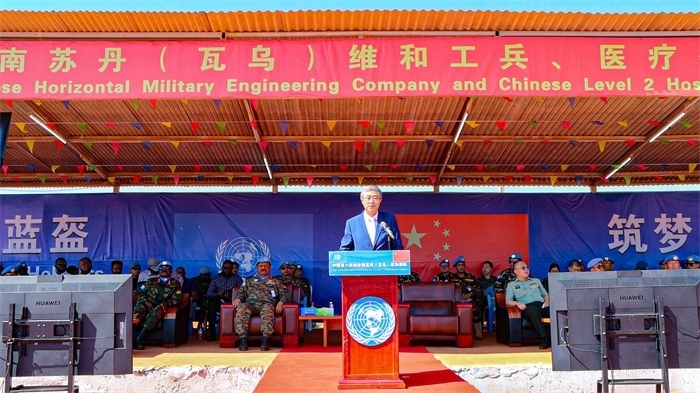 中國駐南蘇丹大使馬強發(fā)言。孫千攝