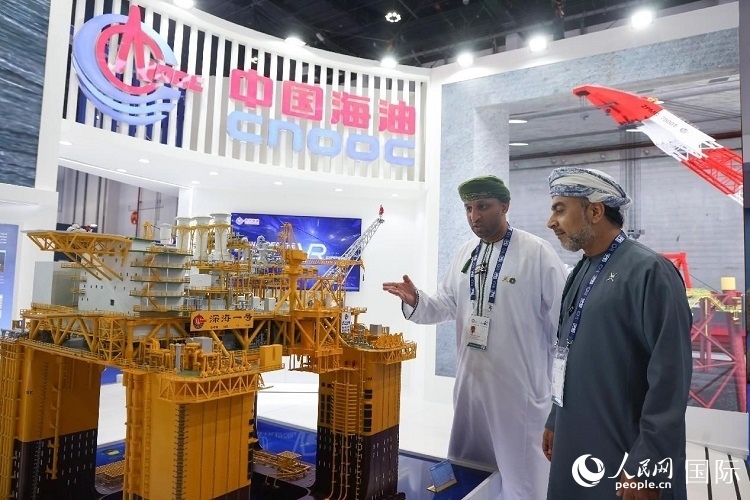 觀眾在中國海油展臺參觀。人民網(wǎng)記者 任皓宇攝