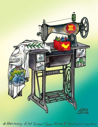 單幅卡通一等獎(jiǎng)獲獎(jiǎng)作品。（主辦方供圖）