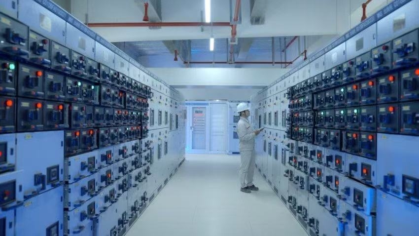 300兆瓦壓氣儲(chǔ)能示范工程低壓配電室。受訪者供圖