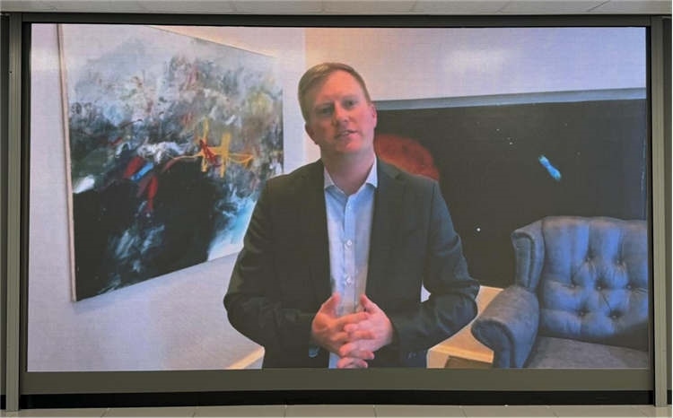 麥克弗森部長通過視頻表達對中南基建合作前景和未來了良好祝愿。中國銀行約翰內(nèi)斯堡分行供圖