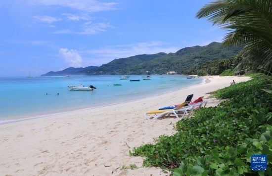 3月19日，游客在塞舌爾馬埃島海邊休閑。新華社記者 董江輝 攝