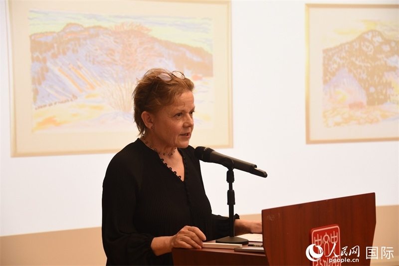 瑞典著名畫家比麗塔·穆爾的藝術(shù)講座。人民網(wǎng)記者 殷淼攝